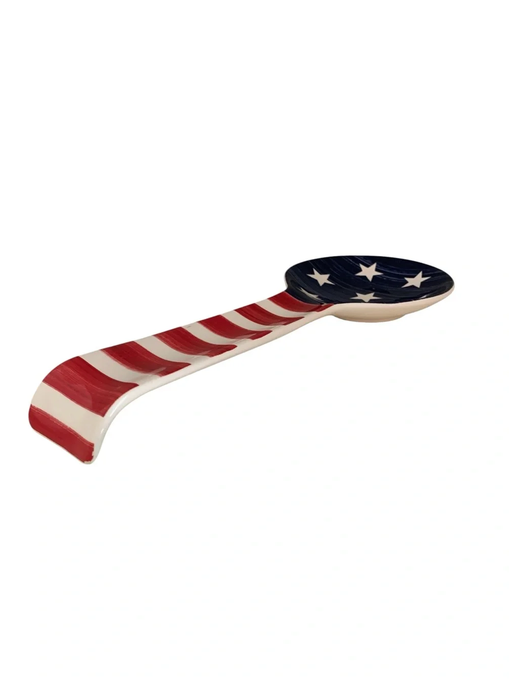 Sur La Table Americana Collection Earthenware Spoon Rest Patriotic Stars Stripes